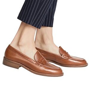 Madewell Elinor Leather Loafers in Chestnut Size 5